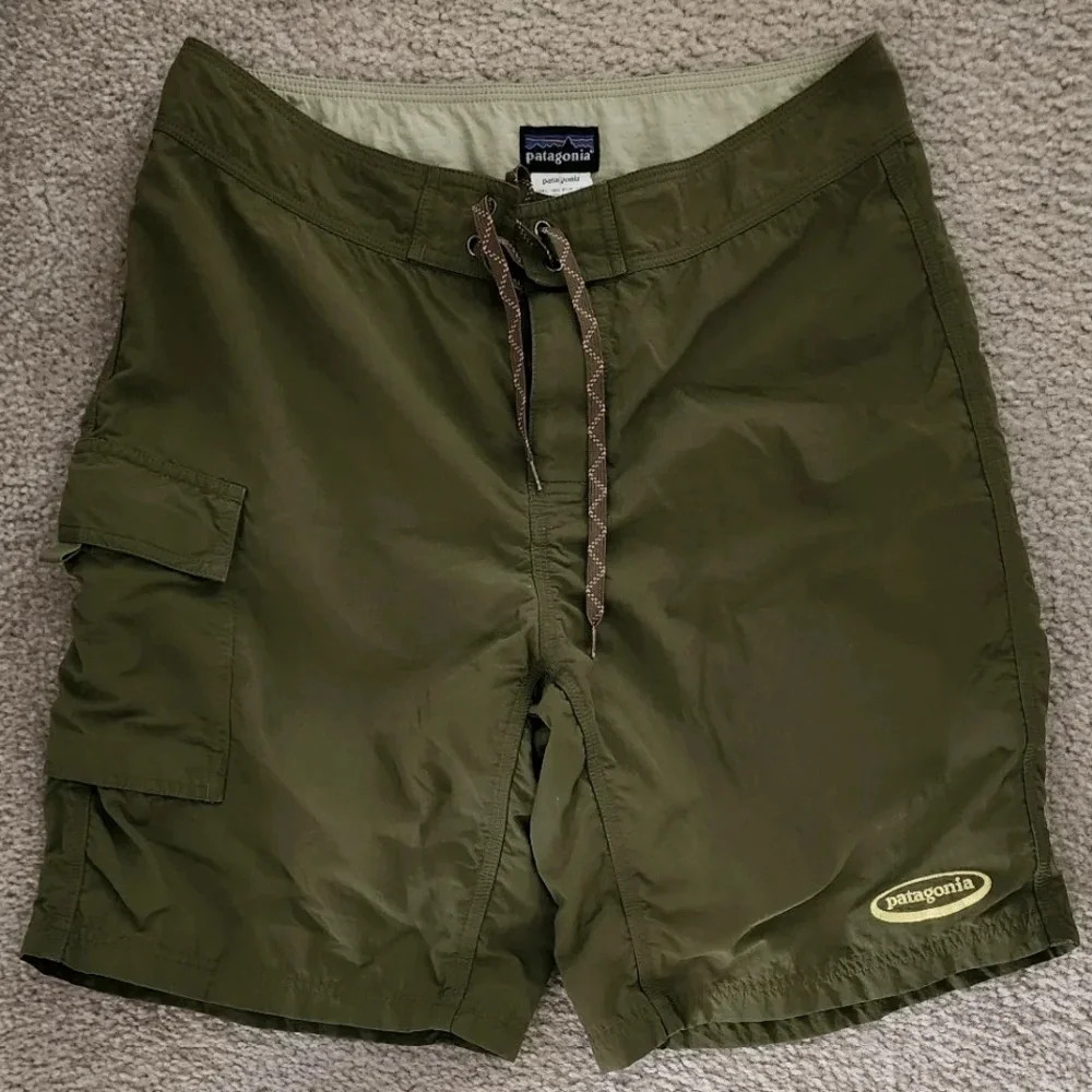 Patagonia Men's Paddler Board Quick-Drying Shorts Army Green Nylon Sz 30